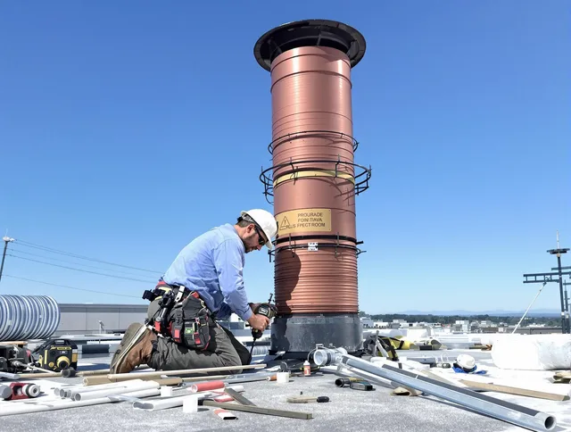Installed chimney liner by Wareham Chimney Sweep in Wareham, MA