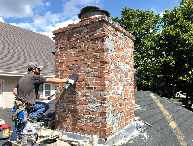 Completed chimney rebuild by Wareham Chimney Sweep in Wareham, MA