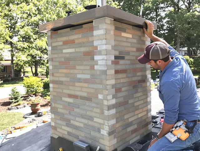 Wareham Chimney Sweep completing a modern chimney remodel in Wareham, MA