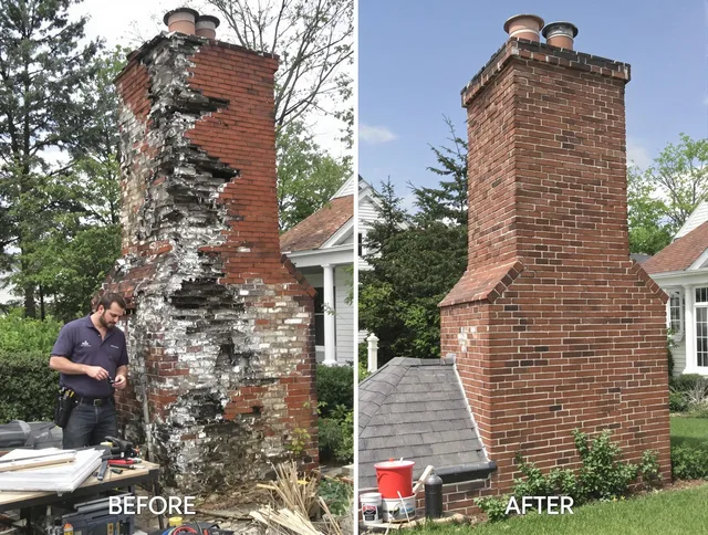 Wareham Chimney Sweep performing a full chimney restoration in Wareham, MA