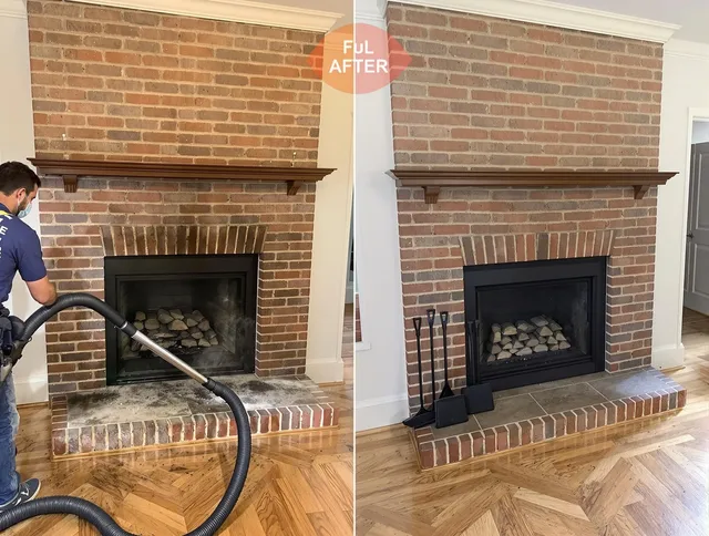 Wareham Chimney Sweep carefully sanitizing a fireplace in Wareham, MA