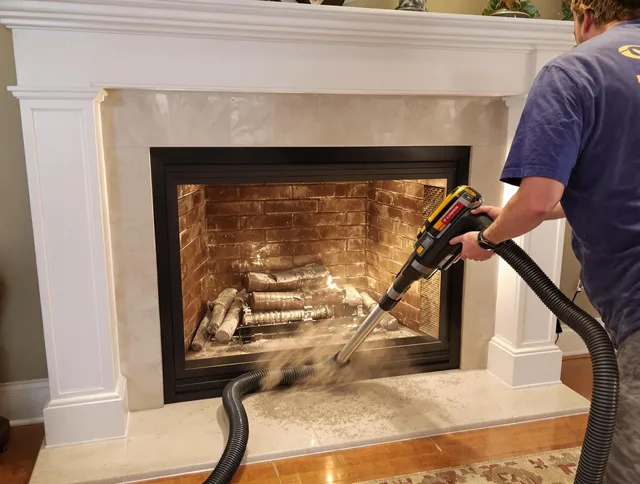 Fireplace cleaning performed by Wareham Chimney Sweep in Wareham, MA