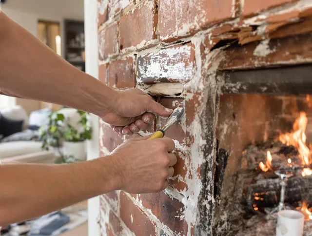 Routine fireplace repair by Wareham Chimney Sweep in Wareham, MA
